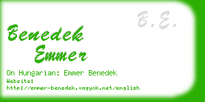 benedek emmer business card